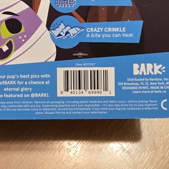 BARK Afraid of the Bark Halloween Batty Flapperlantern Plush Dog Toy 26 - Picture 2 of 5